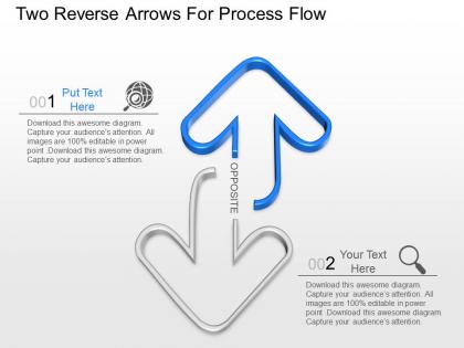 Kk two reverse arrows for process flow powerpoint template