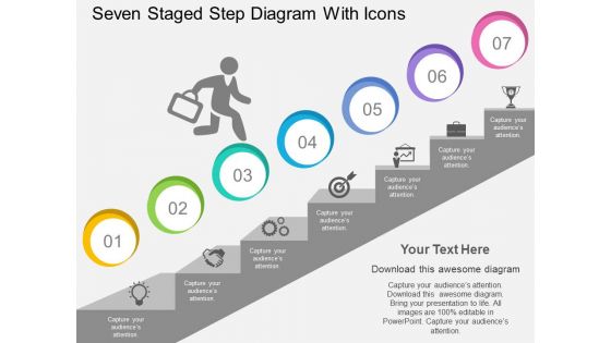 Kl seven staged step diagram with icons flat powerpoint design