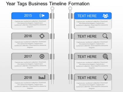 Kn year tags business timeline formation powerpoint template