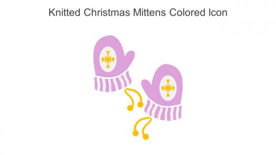Knitted Christmas Mittens Colored Icon In Powerpoint Pptx Png And Editable Eps Format