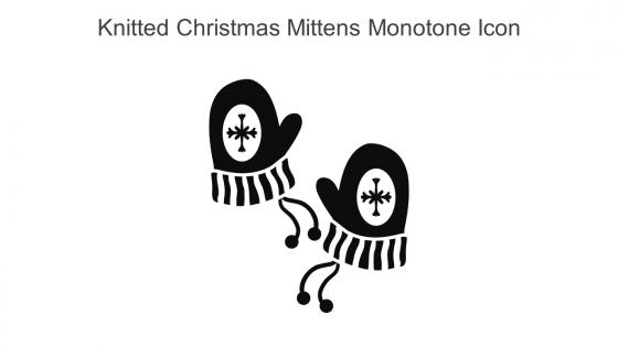 Knitted Christmas Mittens Monotone Icon In Powerpoint Pptx Png And Editable Eps Format
