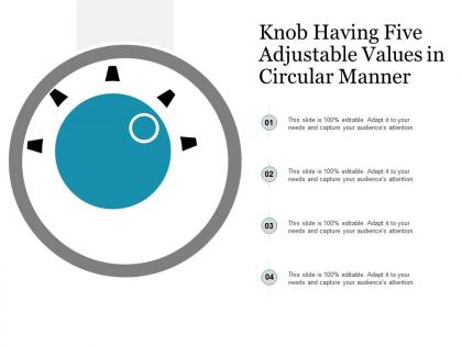 Knob having five adjustable values in circular manner