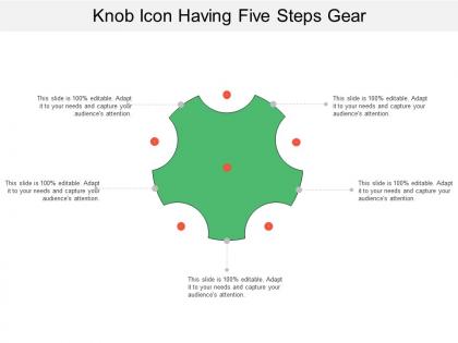 Knob icon having five steps gear