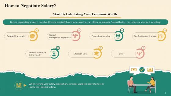 Knowing Your Economic Worth As A Salary Negotiation Tip Training Ppt