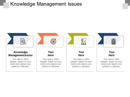Knowledge management issues ppt powerpoint presentation icon diagrams cpb
