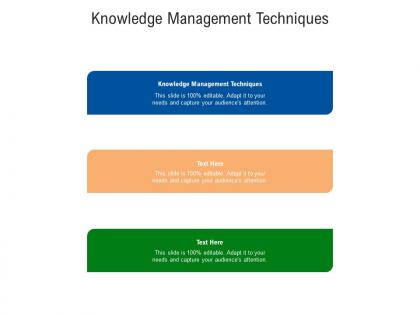 Knowledge management techniques ppt powerpoint presentation inspiration gallery cpb