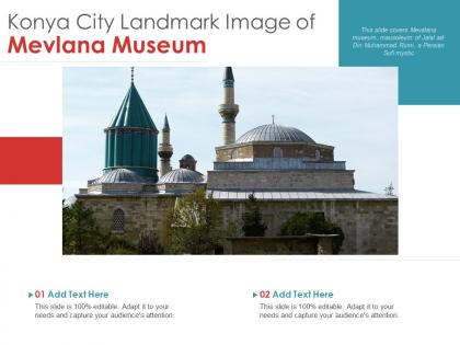 Konya city landmark image of mevlana museum powerpoint presentation ppt template