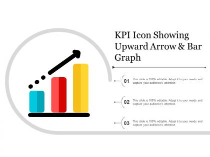 Kpi icon showing upward arrow and bar graph