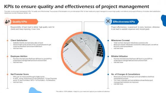 KPIs To Ensure Quality And Effectiveness Of Project Management