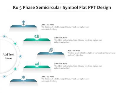 Ku 5 phase semicircular symbol flat ppt design infographic template