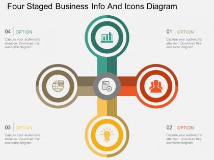 Ku four staged business info and icons diagram flat powerpoint design