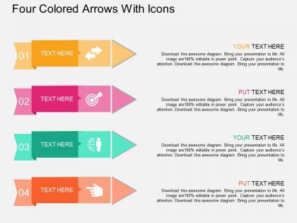 Ky four colored arrows with icons flat powerpoint design