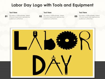 Labor day logo with tools and equipment