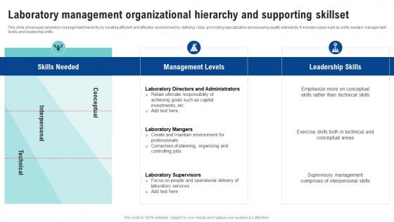 Laboratory Management Organizational Hierarchy And Supporting Skillset