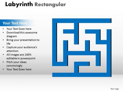 Labyrinth rectangular ppt blue modal