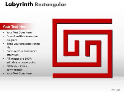Labyrinth rectangular ppt red modal