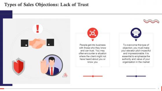 Lack Of Trust As A Type Of Sales Objection Training Ppt