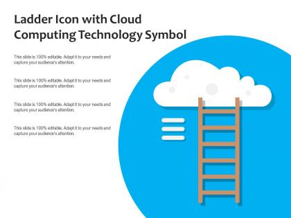 Ladder icon with cloud computing technology symbol