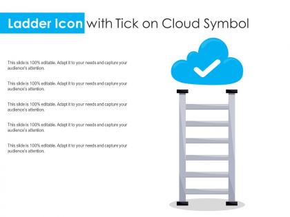 Ladder icon with tick on cloud symbol
