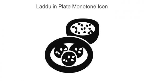 Laddu In Plate Monotone Icon In Powerpoint Pptx Png And Editable Eps Format