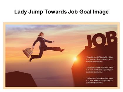 Lady jump towards job goal image