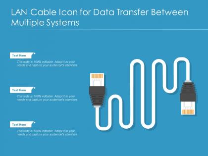 Lan cable icon for data transfer between multiple systems