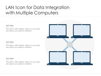 Lan icon for data integration with multiple computers