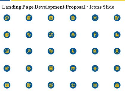 Landing page development proposal icons slide ppt powerpoint summary examples