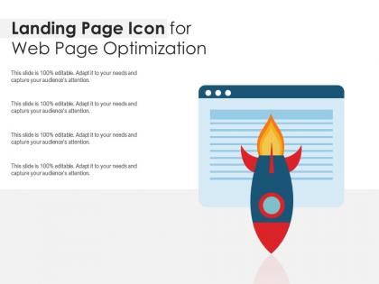 Landing page icon for web page optimization