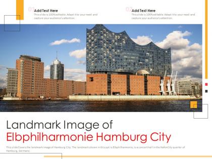 Landmark image of elbphilharmonie hamburg city powerpoint presentation ppt template