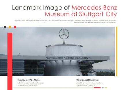 Landmark image of mercedes benz museum at stuttgart city powerpoint presentation ppt template