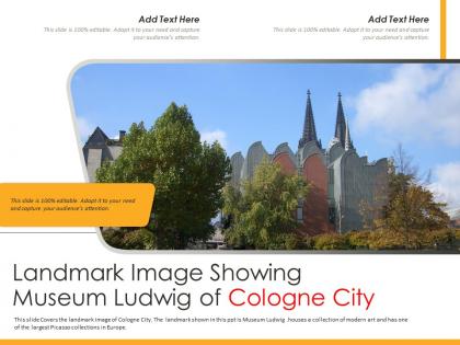 Landmark image showing museum ludwig of cologne city powerpoint presentation ppt template