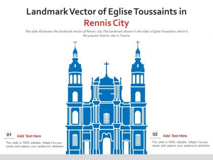 Landmark vector of eglise toussaints in rennis city powerpoint presentation ppt template