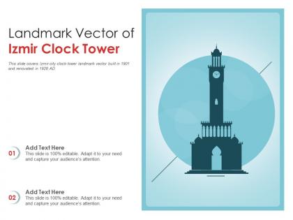 Landmark vector of izmir clock tower powerpoint presentation ppt template