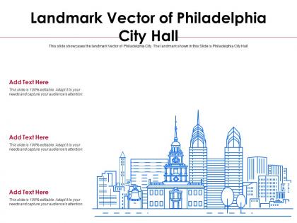 Landmark vector of philadelphia city hall ppt template