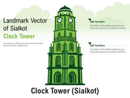 Landmark vector of sialkot clock tower powerpoint presentation ppt template