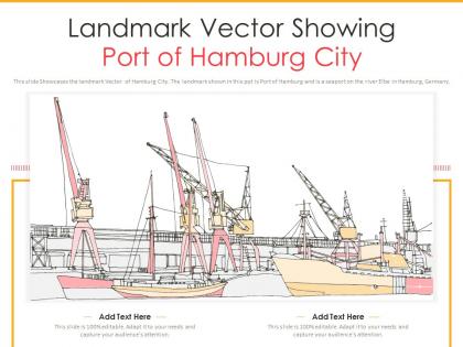 Landmark vector showing port of hamburg city powerpoint presentation ppt template