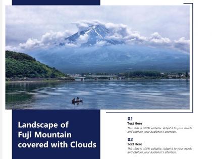Landscape of fuji mountain covered with clouds