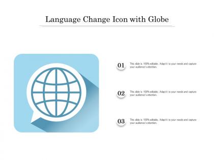 Language change icon with globe
