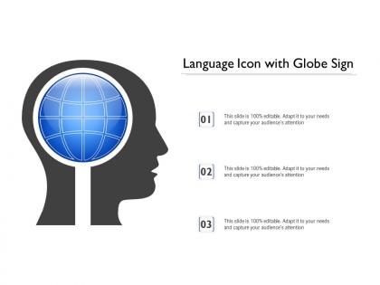 Language icon with globe sign