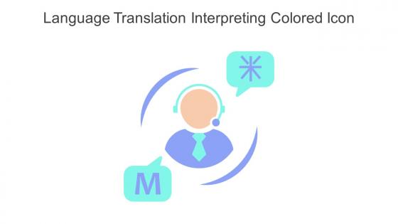 Language Translation Interpreting Colored Icon In Powerpoint Pptx Png And Editable Eps Format
