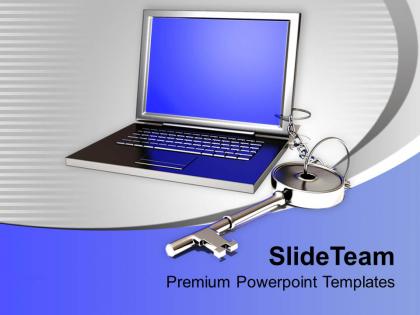 Laptop and key chain security powerpoint templates ppt backgrounds for slides 0213