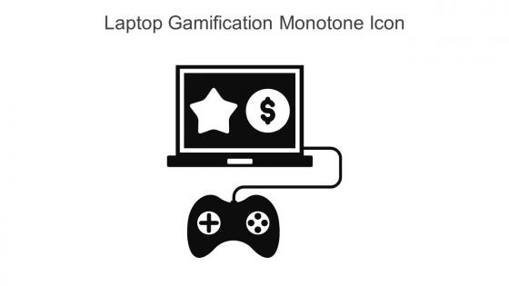 Laptop Gamification Monotone Icon In Powerpoint Pptx Png And Editable Eps Format