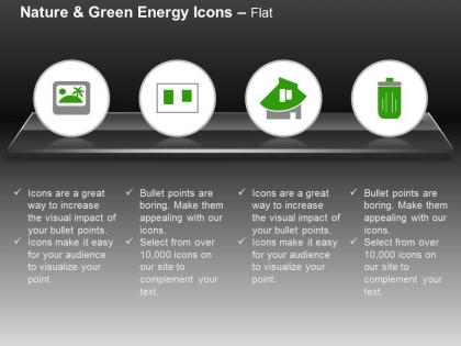 Laptop home battery green energy ppt icons graphics