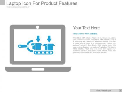 Laptop icon for product features powerpoint slide designs