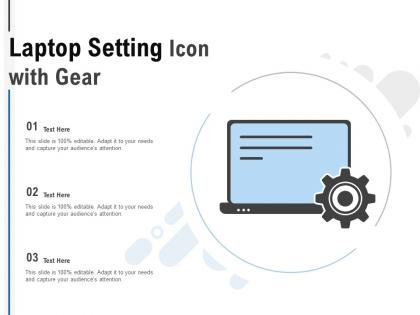 Laptop setting icon with gear