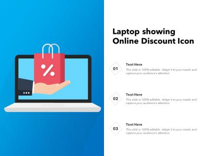 Laptop showing online discount icon
