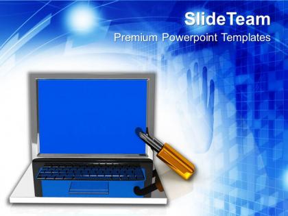 Laptop the concept of information security powerpoint templates ppt themes and graphics