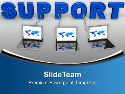 Laptop wired to support central server powerpoint templates ppt themes and graphics 0213
