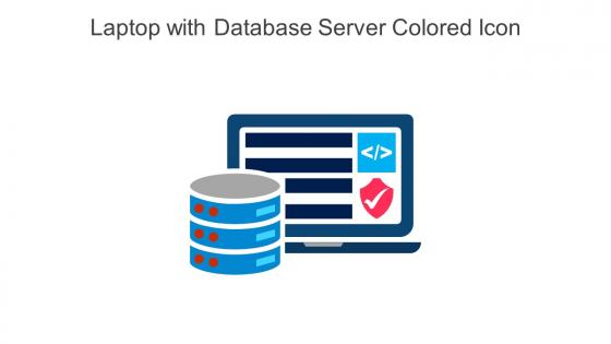 Laptop With Database Server Colored Icon In Powerpoint Pptx Png And Editable Eps Format